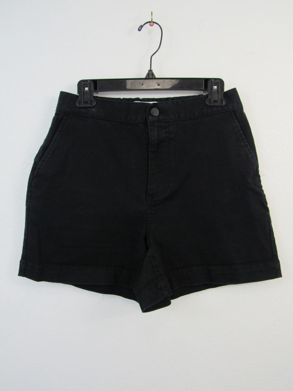 OAK + FORT Medium Black Twill Short High Waisted 4,5" Inseam Casual Shorts